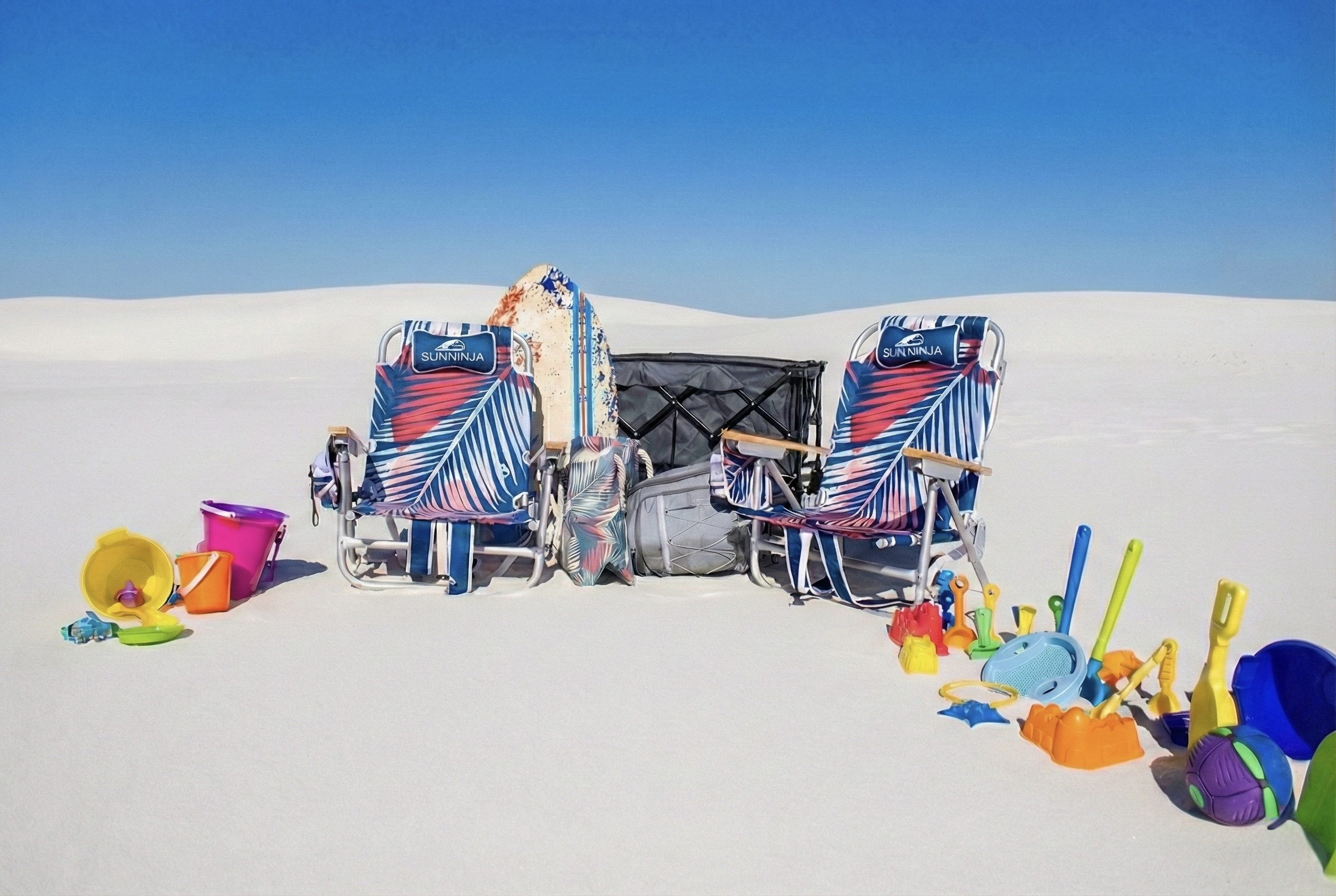 Pack light and enjoy the shore! We provide everything you need for a perfect beach day, including chairs, a cooler, a wagon, and plenty of toys to keep the little ones entertained for hours.