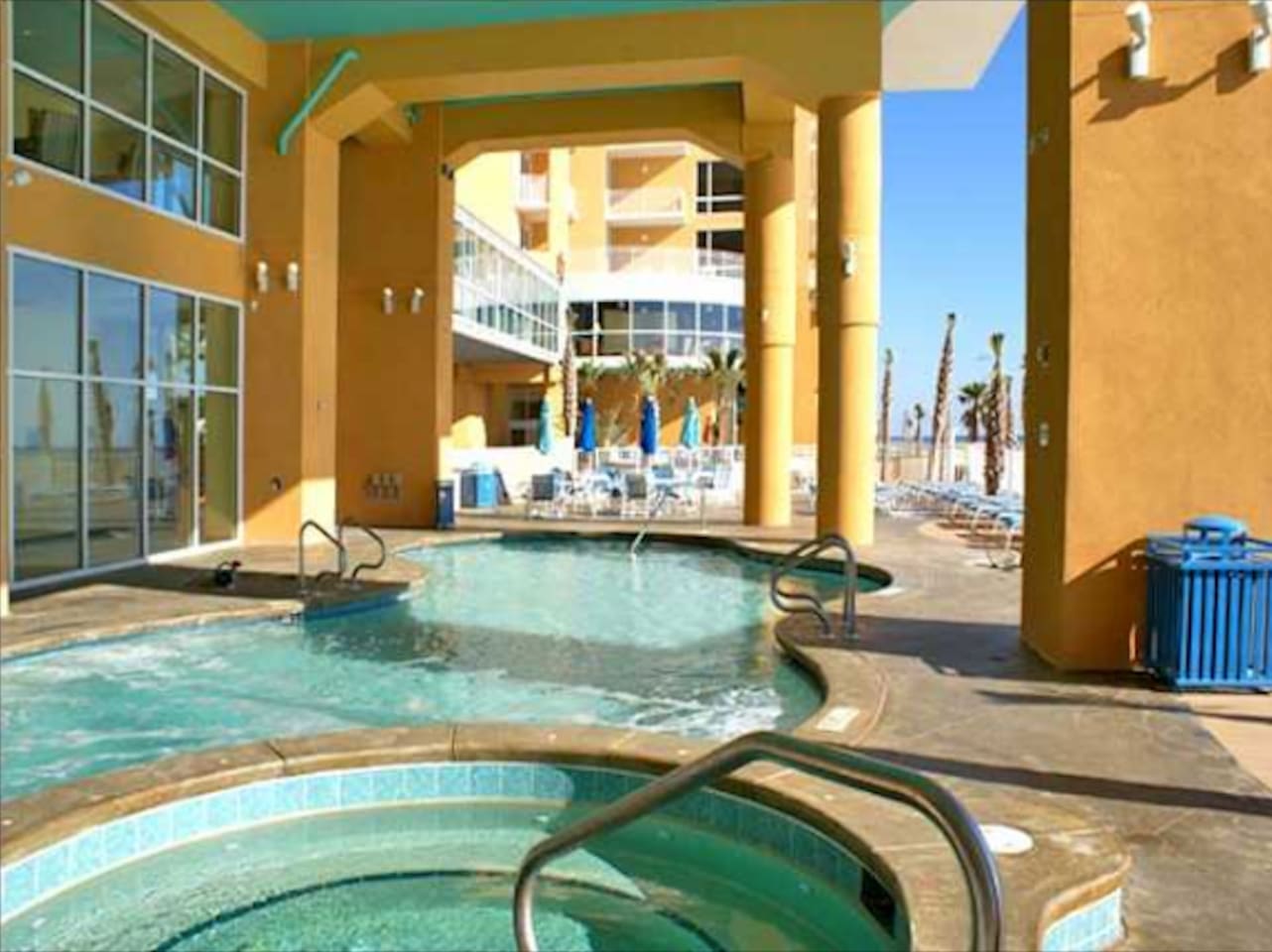 Pool and hot tub area