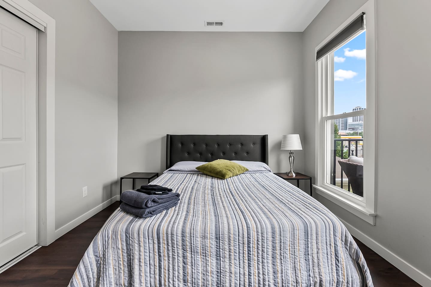 Simple, modern design with calming tones for restful nights.