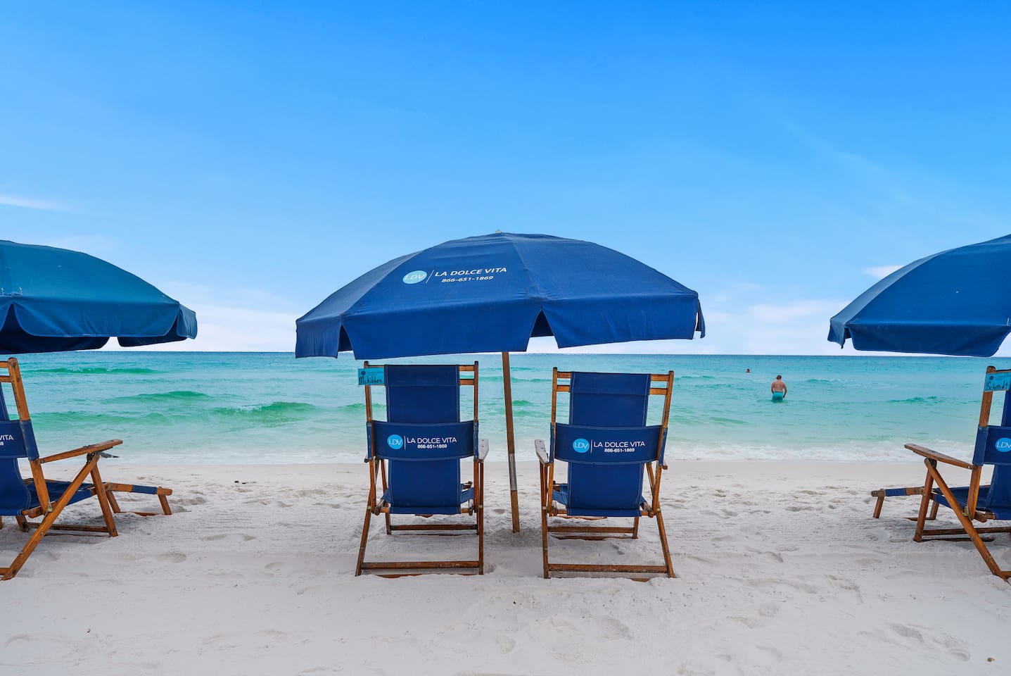 Beach set up available for purchase on this private beach for Sterling Shores guests only.