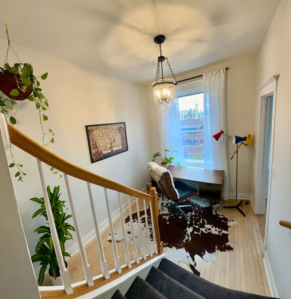 Staircase connecting the levels of the home.