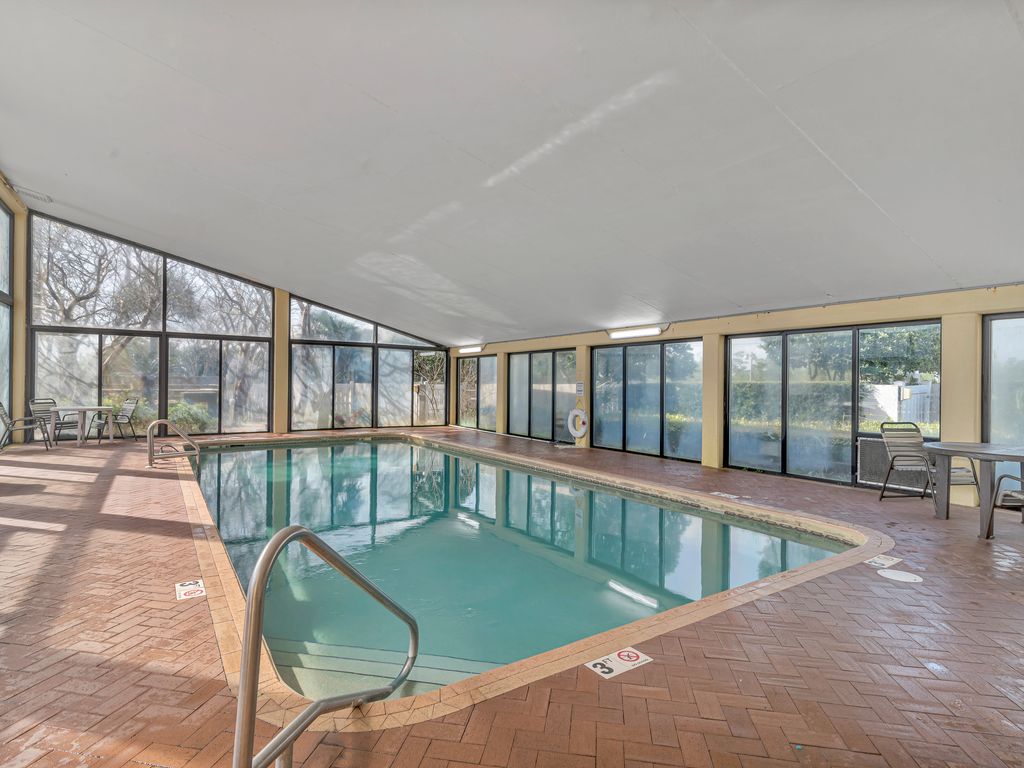 Swim in comfort, no matter the weather. The exclusive indoor heated pool is your private oasis.