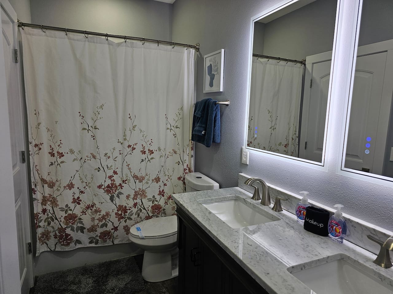 Comfortable full bathroom with shower/tub combo—perfect for groups and families.