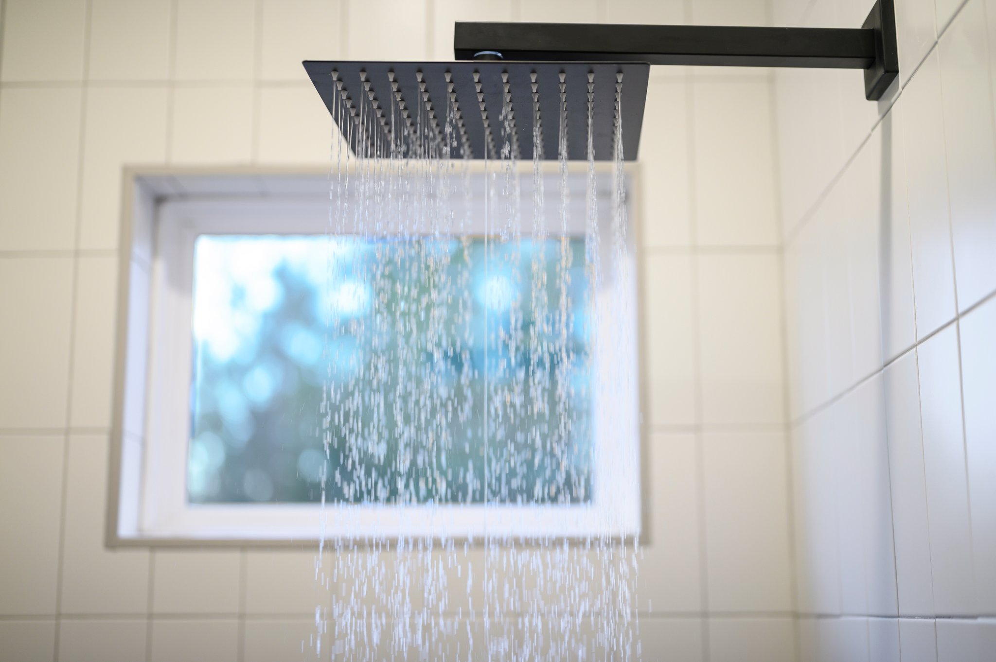 A modern rainfall shower delivers a relaxing start or end to your day.