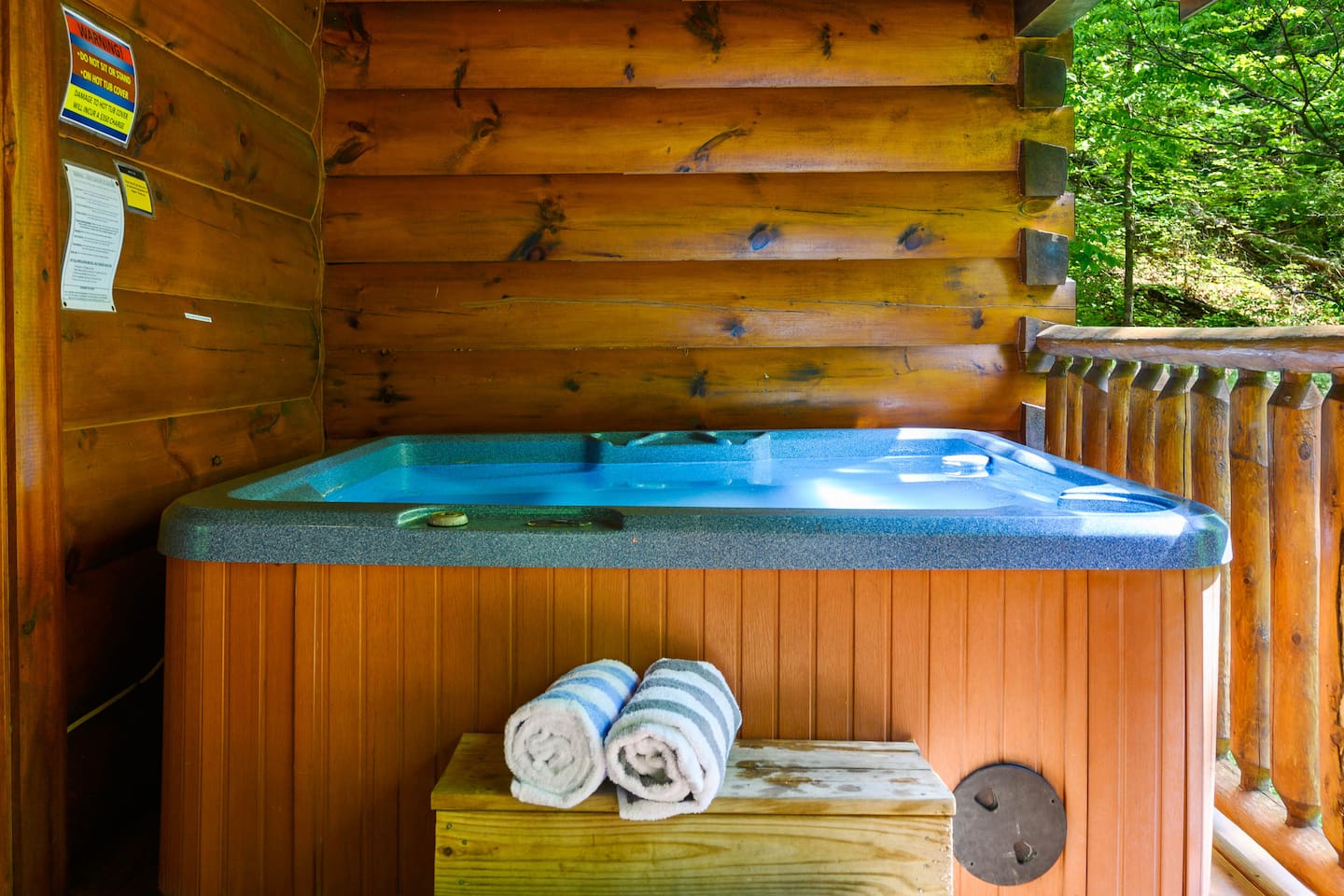 Relaxing hot tub, perfect for unwinding after a fun filled day!