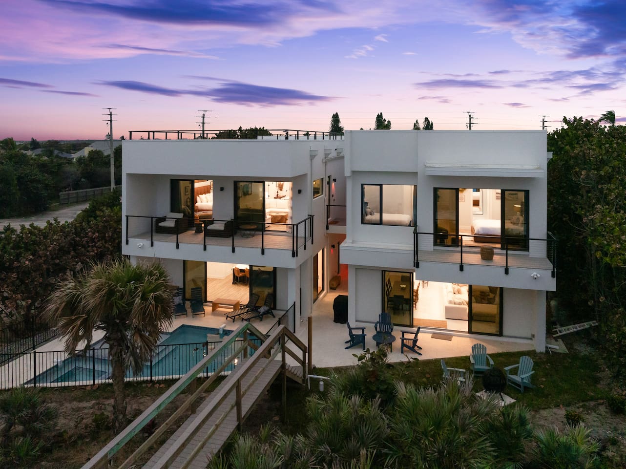 Right side is six bedrooms and left side is three!