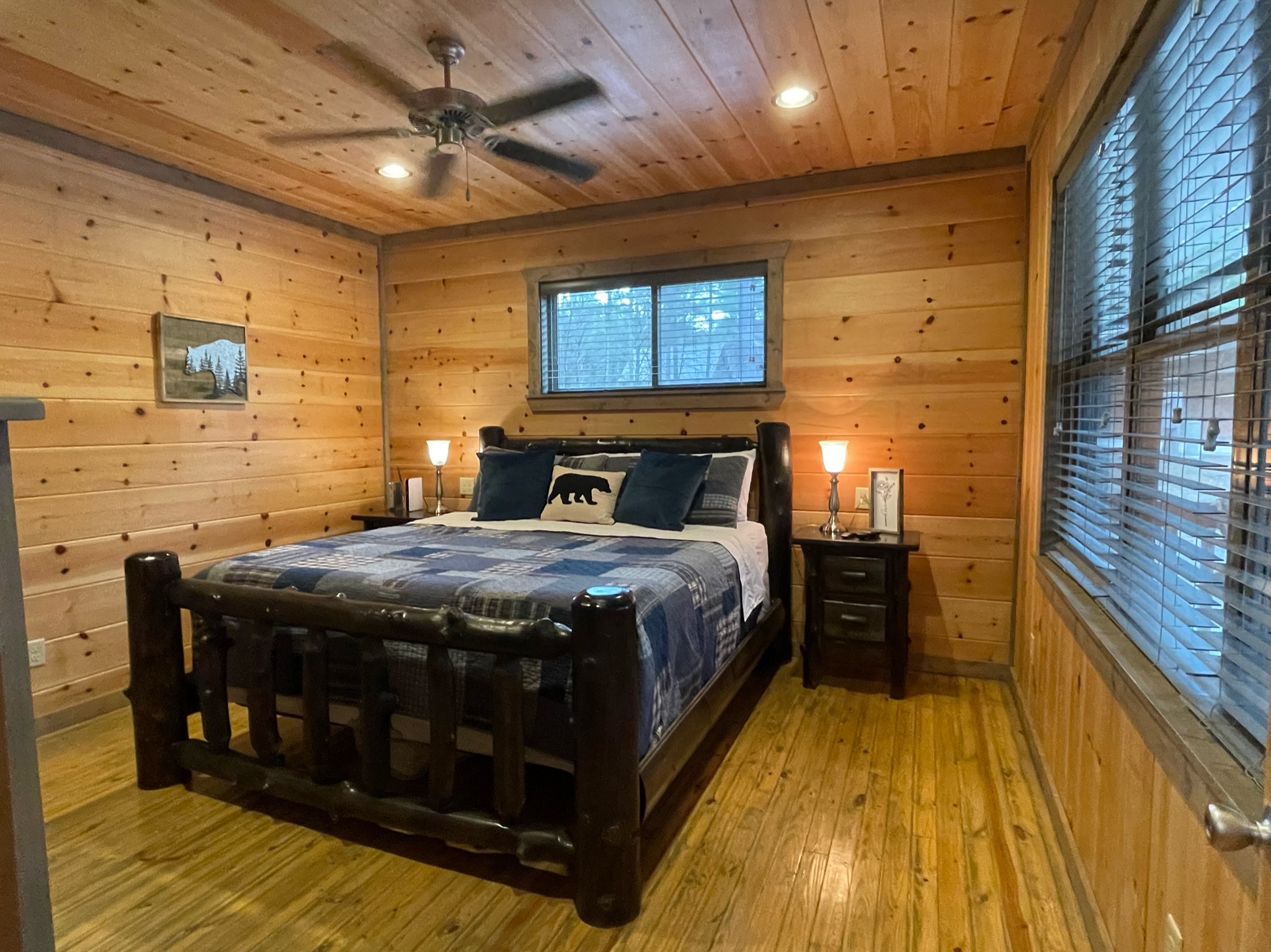 Downstairs master bedroom with very comfy King bed.