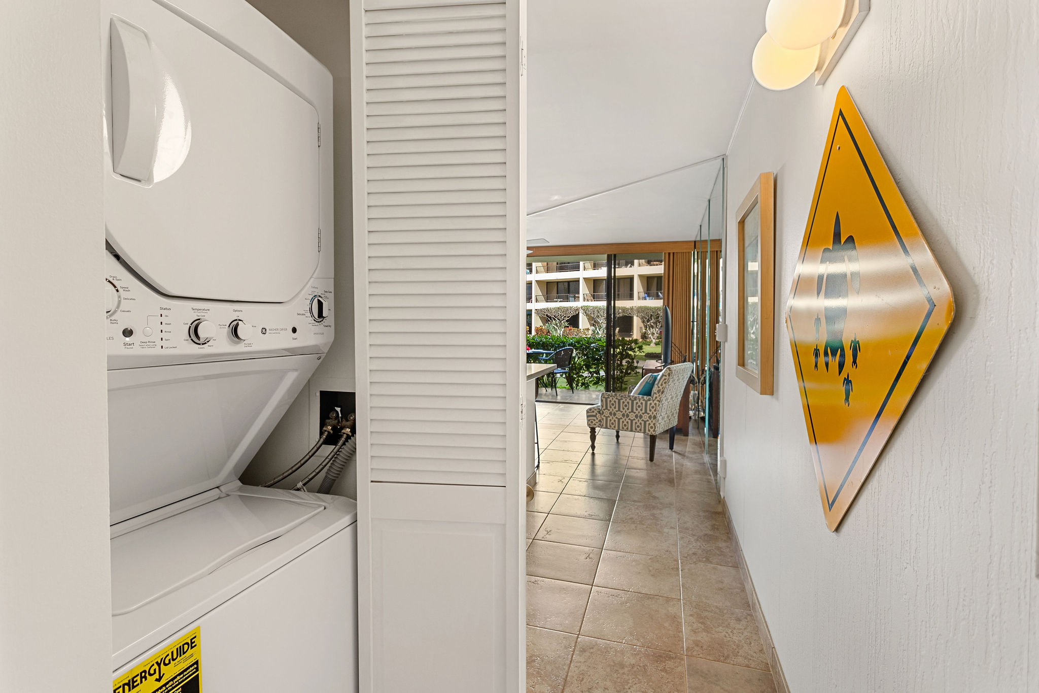 The condo has an in-suite washer/dryer. We supply laundry soap and fabric softener