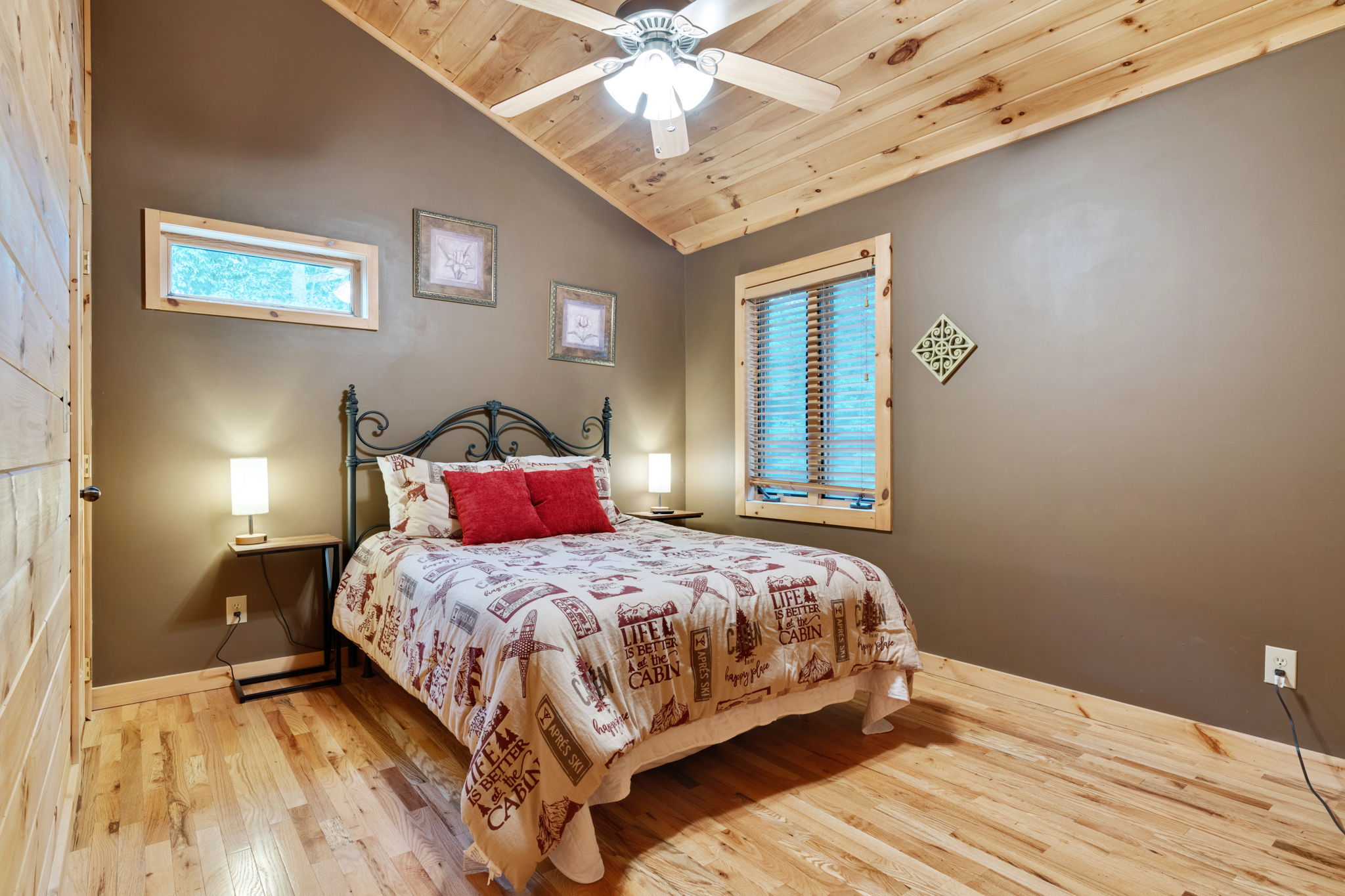 One of the upstairs bedrooms.  Has a TV in the bedroom