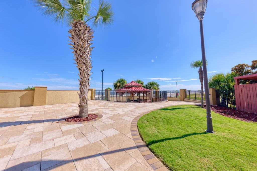 Outdoor pool deck.