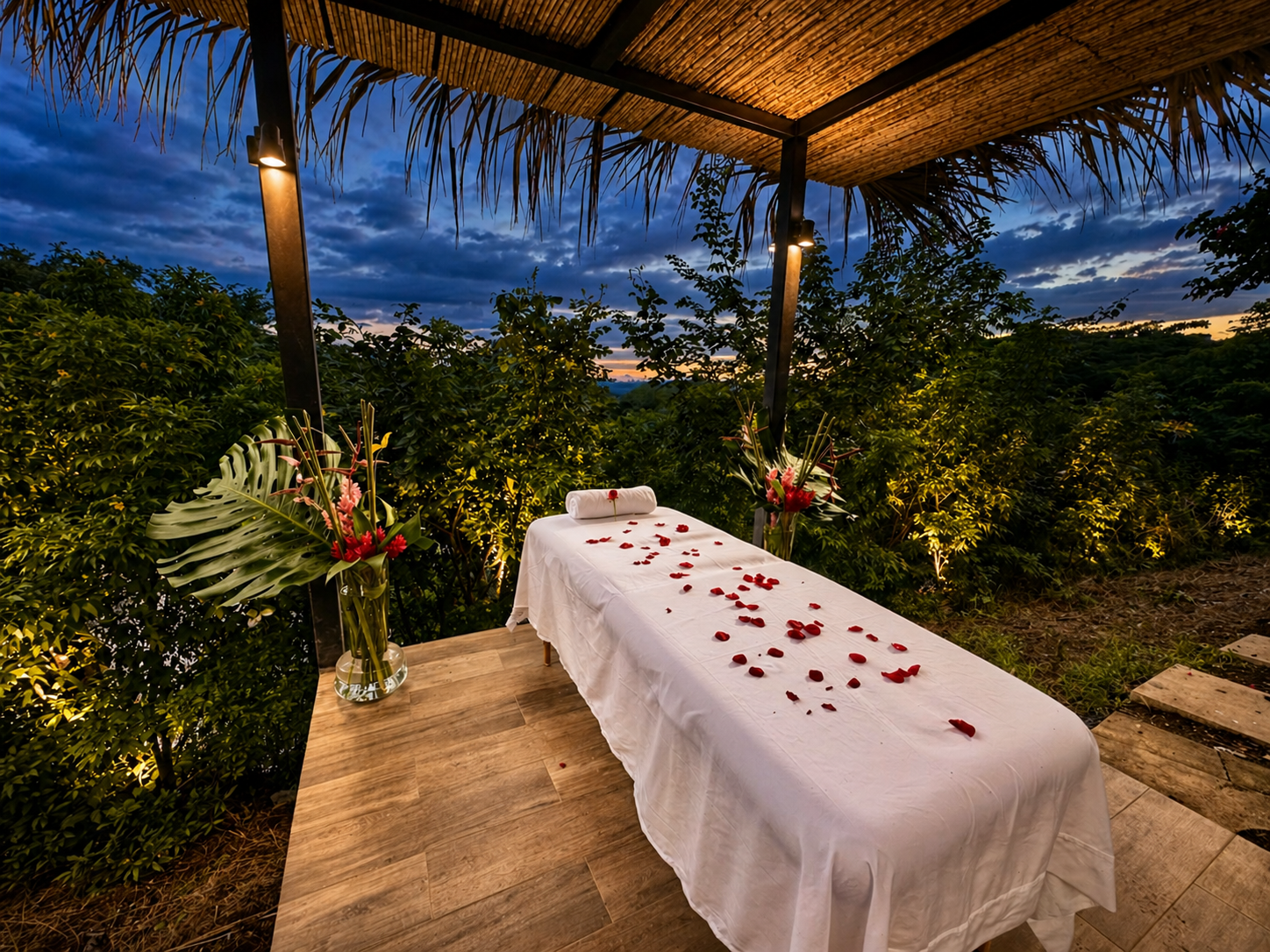 Scheduled Massage Veranda surrounded by jungle