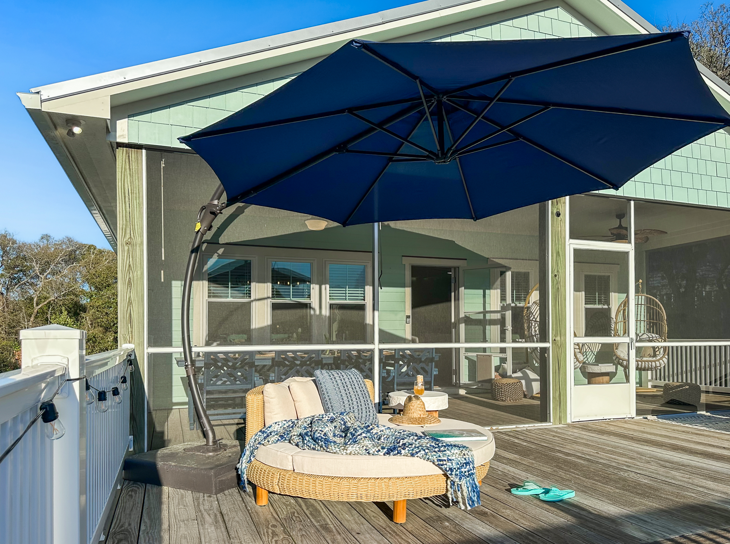 Take your favorite book and curl up on the shaded daybed.