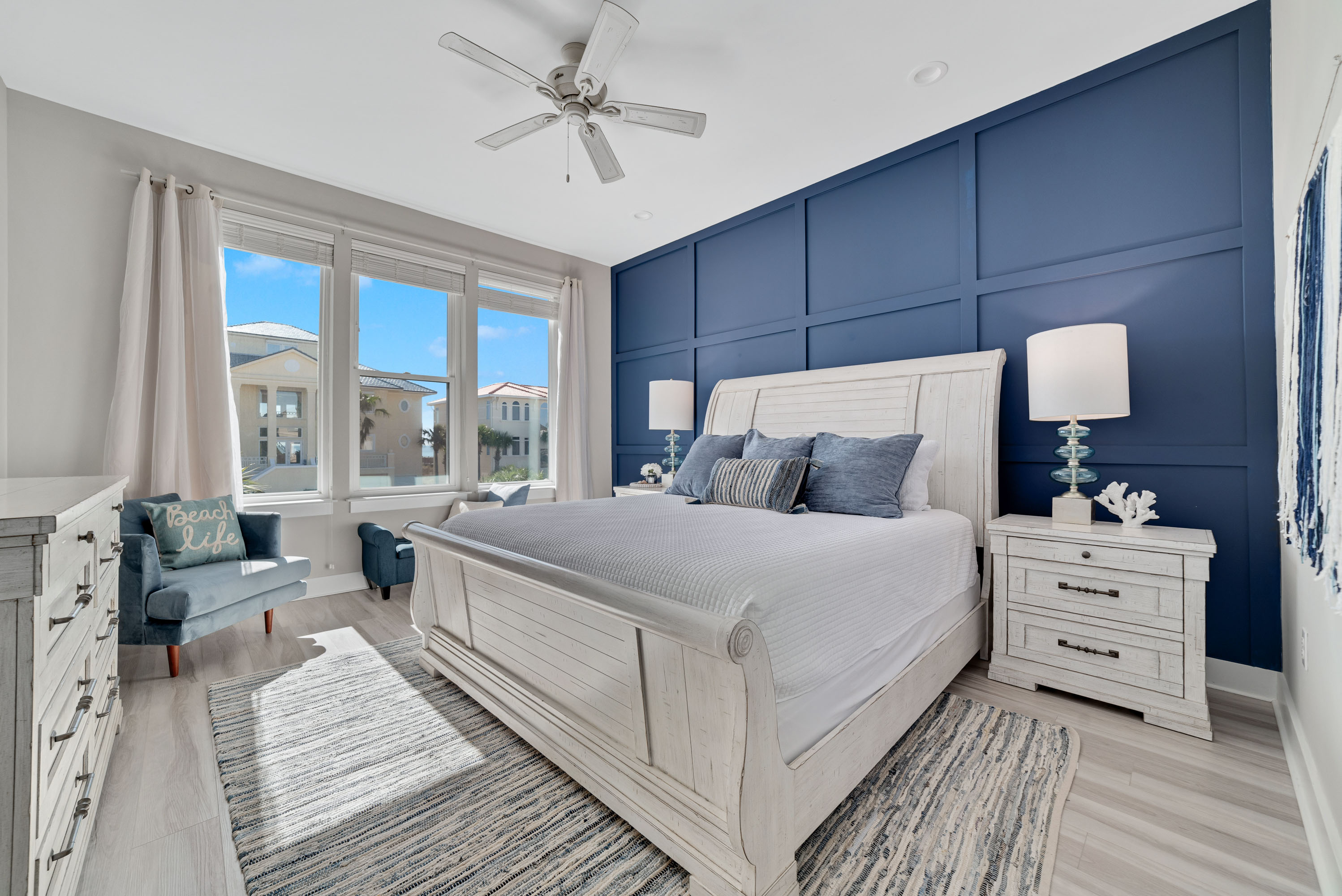 Indulge in Serene Bliss: Unwind in our spacious king bedroom, boasting a large TV and en-suite sanctuary. Your perfect peaceful escape awaits.