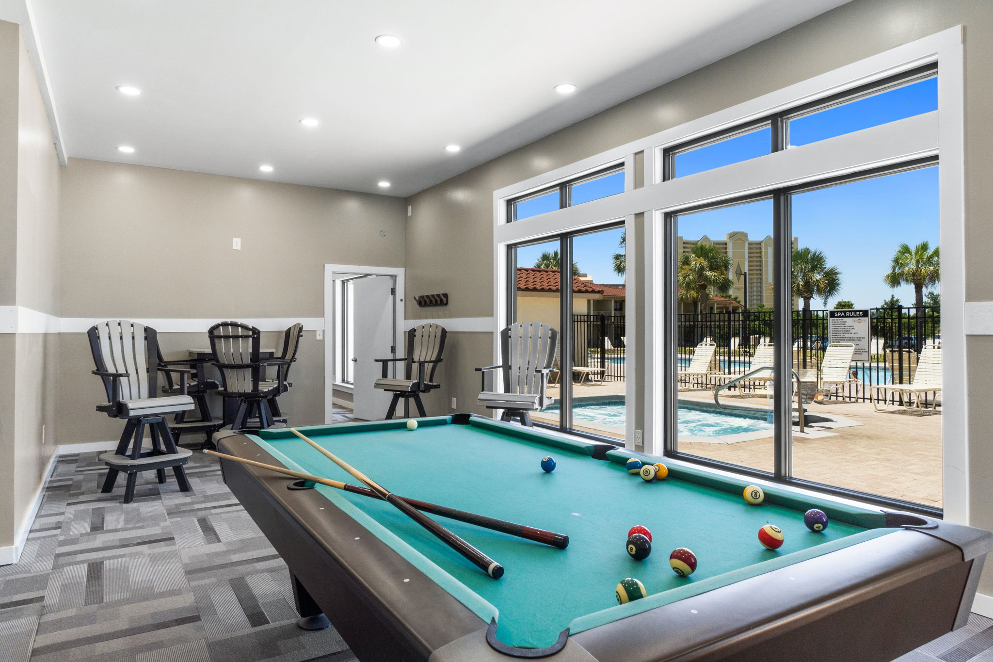 Pool table in Clubhouse