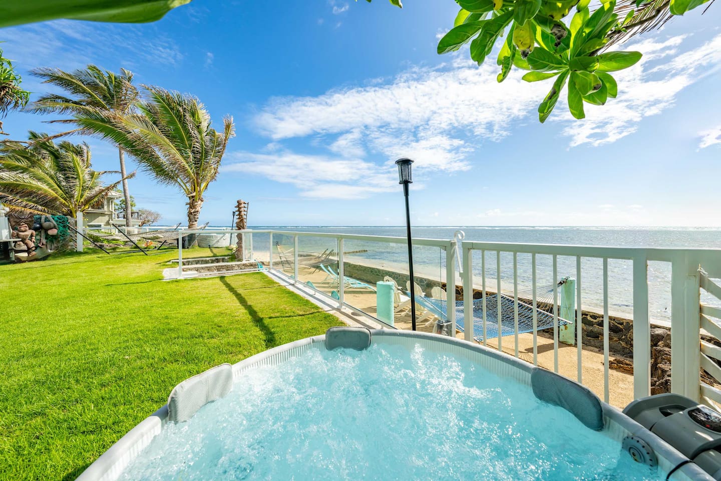 Third Beachfront Jacuzzi in the home's beachfront garden