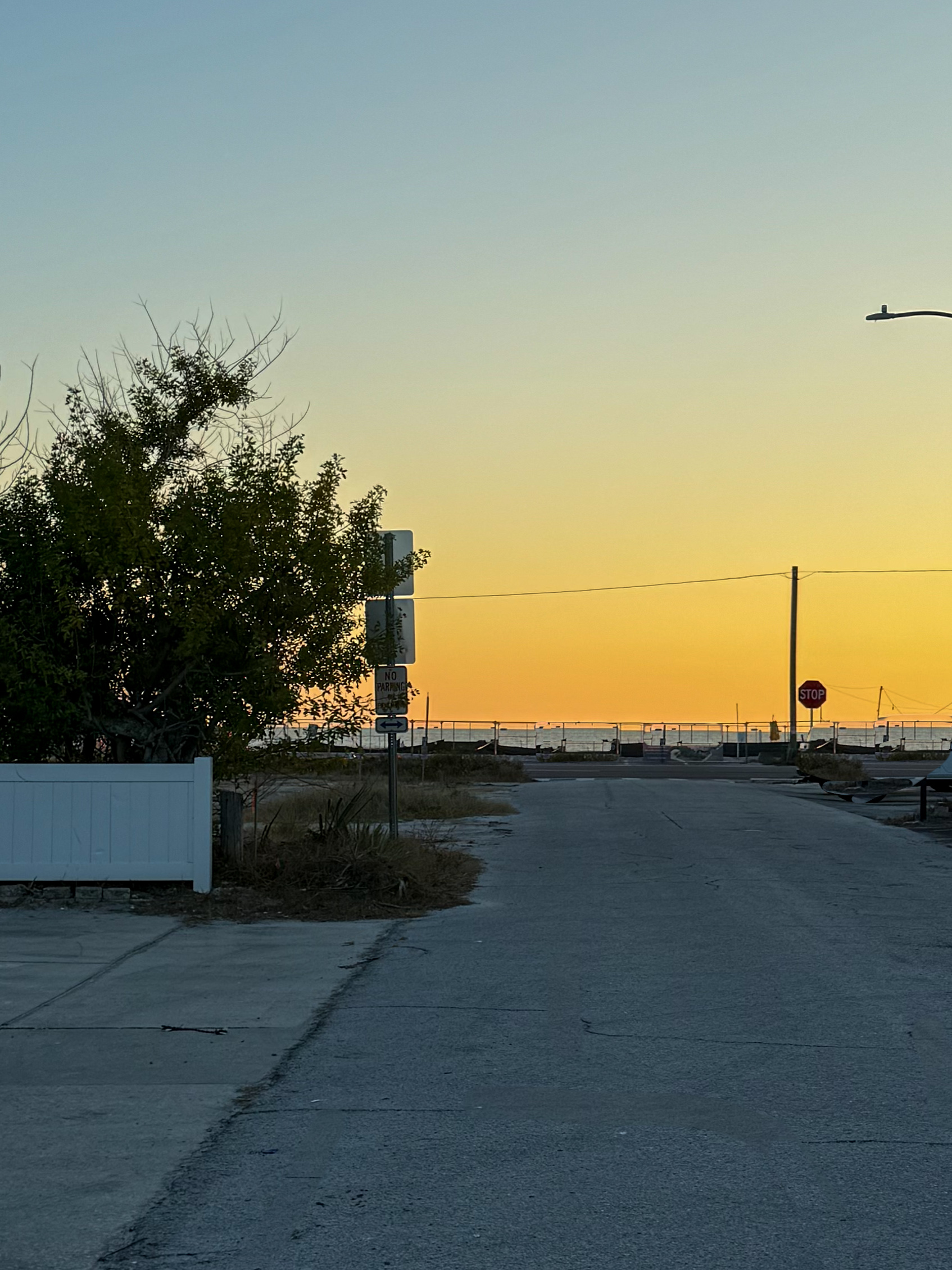 Street view looking towards beach access.