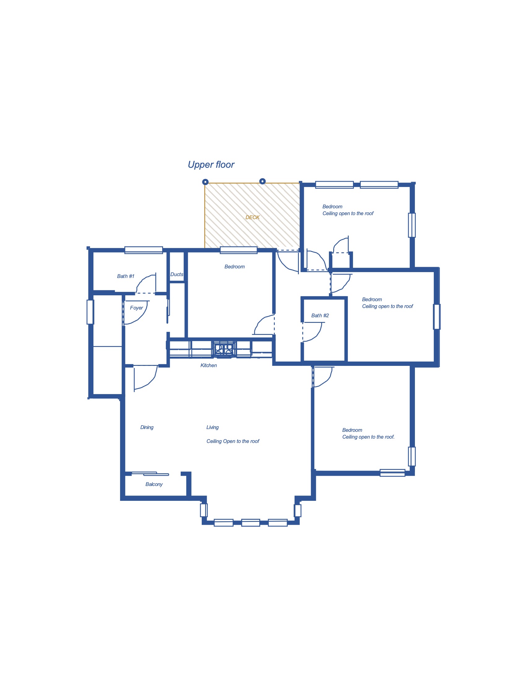 Upper floor. Unit 1 Floor plan.