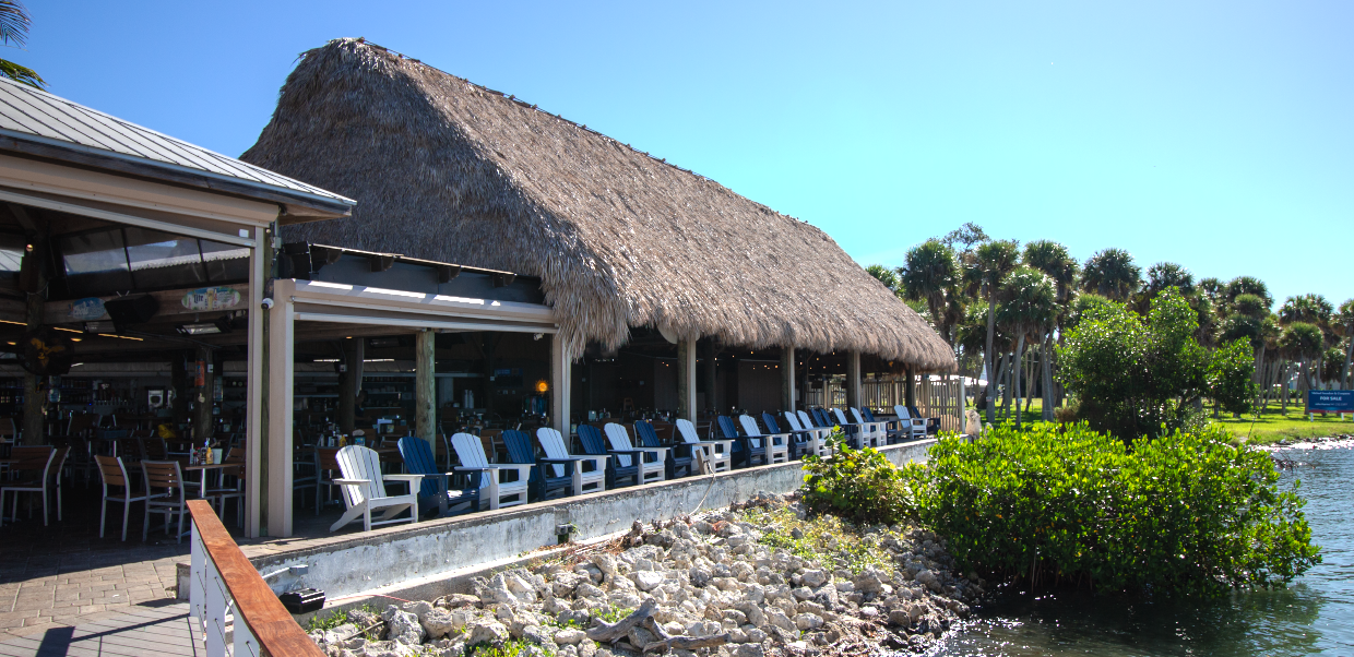 Lighthouse Grill & Tiki Bar on the waterfront in Englewood, Florida.