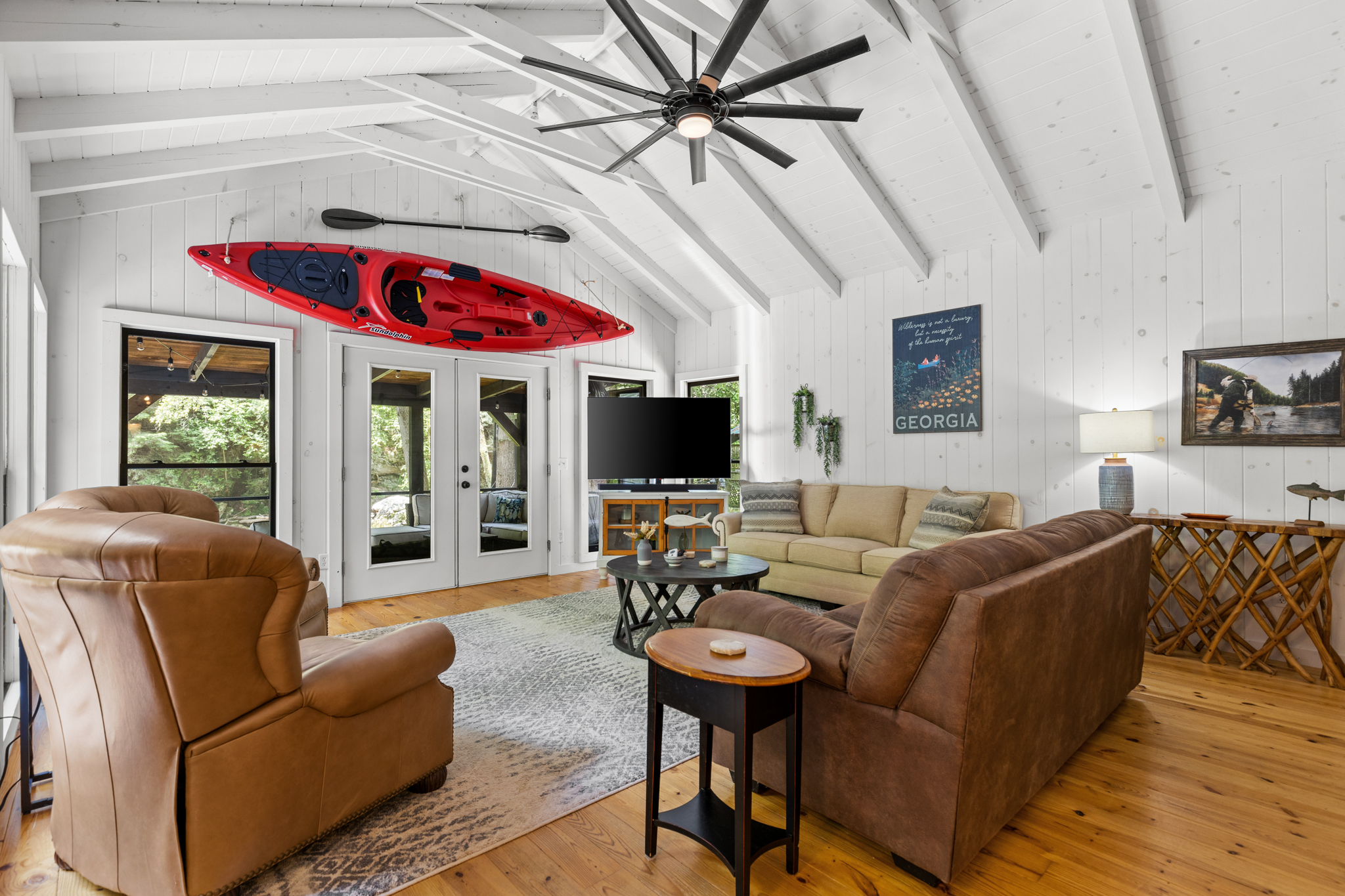 Comfortable seating, Smart TV, and plenty of space for everyone to relax together.