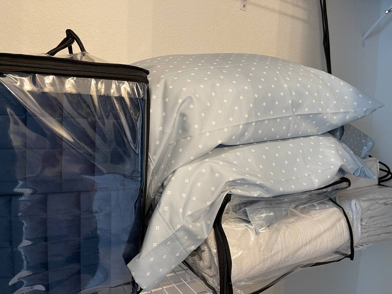 Extra Queen bedding for the pull out sleeper sofa. Very comfortable couch sleeper.