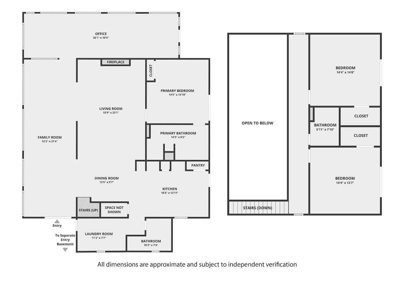 Main area of the property, two stories, sleeps 10