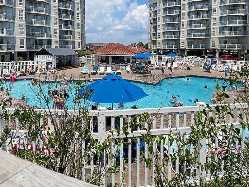 A vibrant pool area with a lively atmosphere!