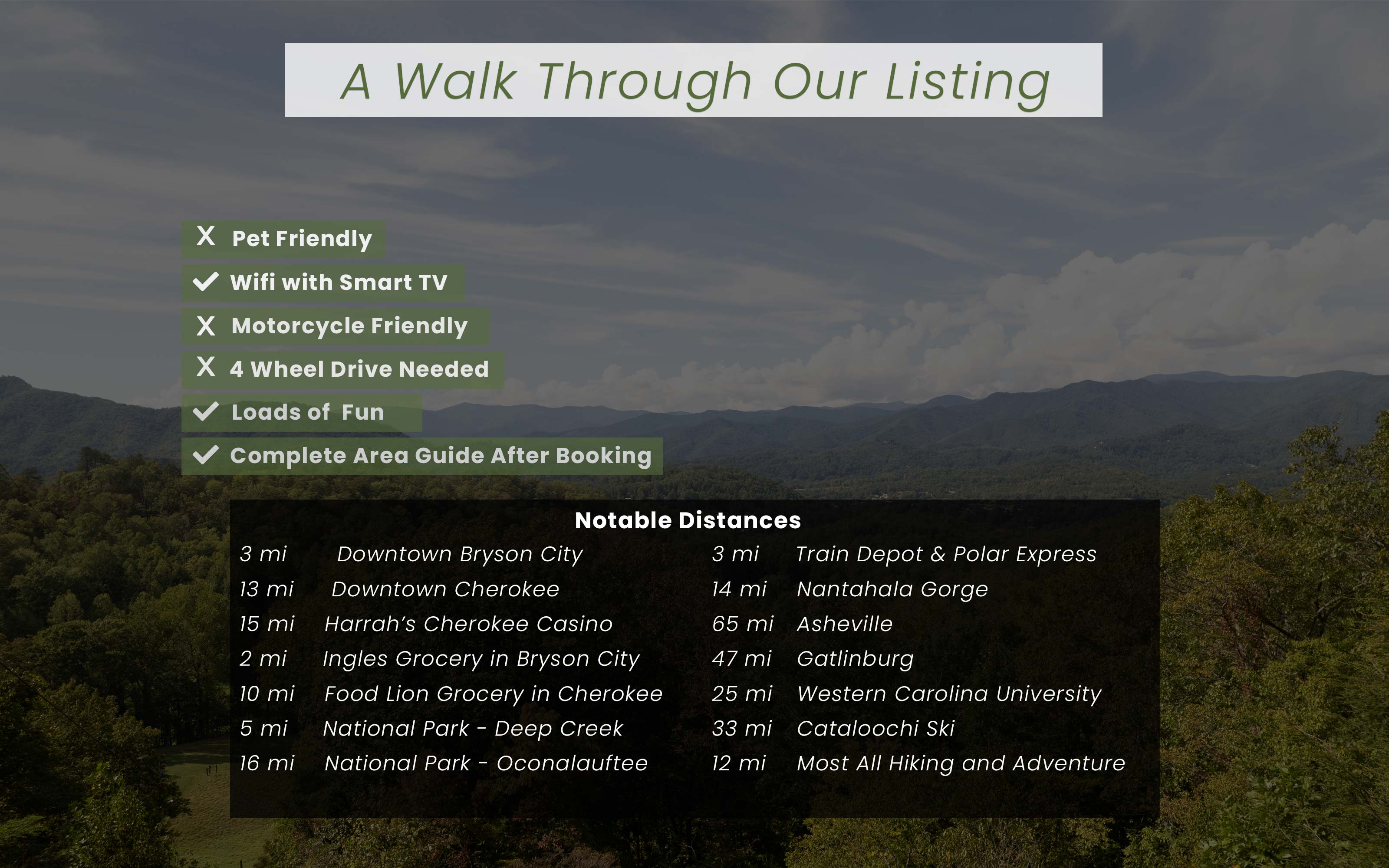 Listing overview and FAQ