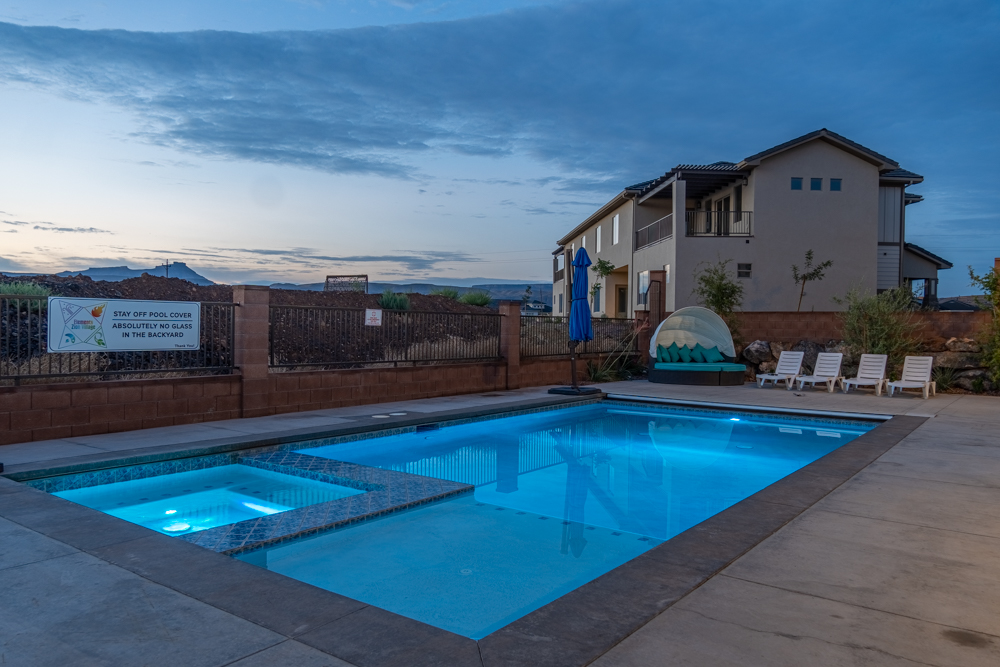 Backyard pool and Hot Tub