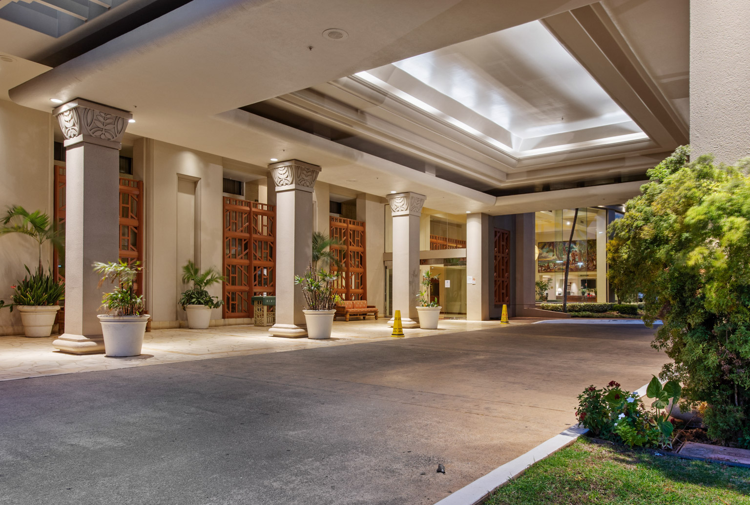 Striking front entrance