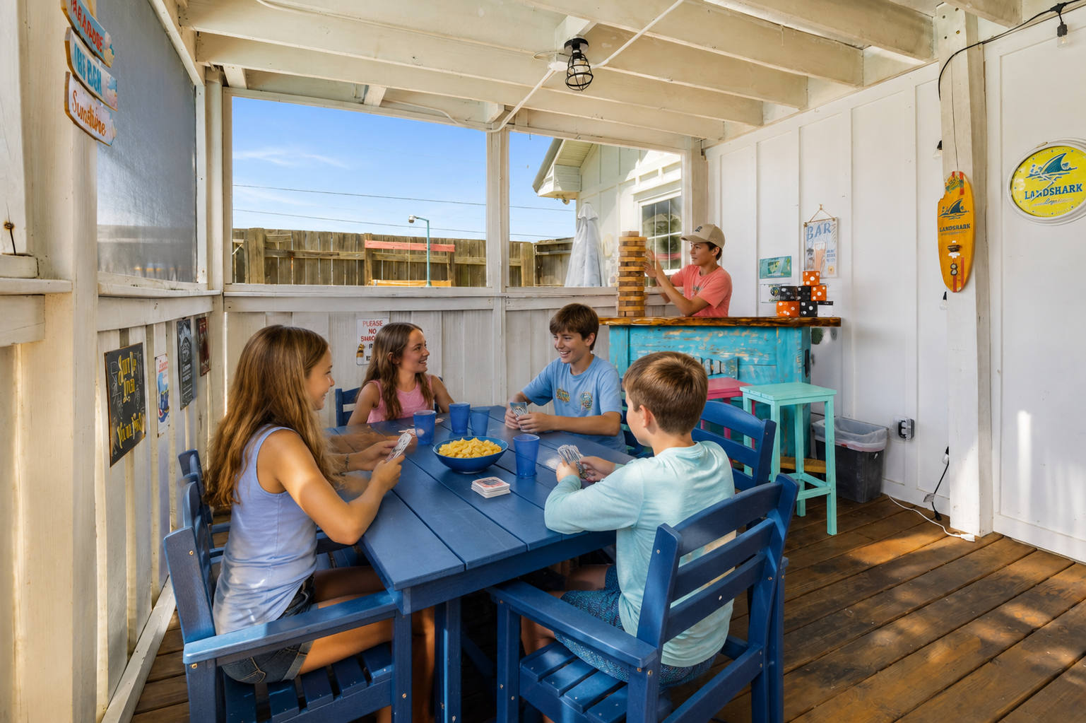 Rain or shine, this covered patio is the perfect place for family game nights, friendly competitions, and making vacation memories together.