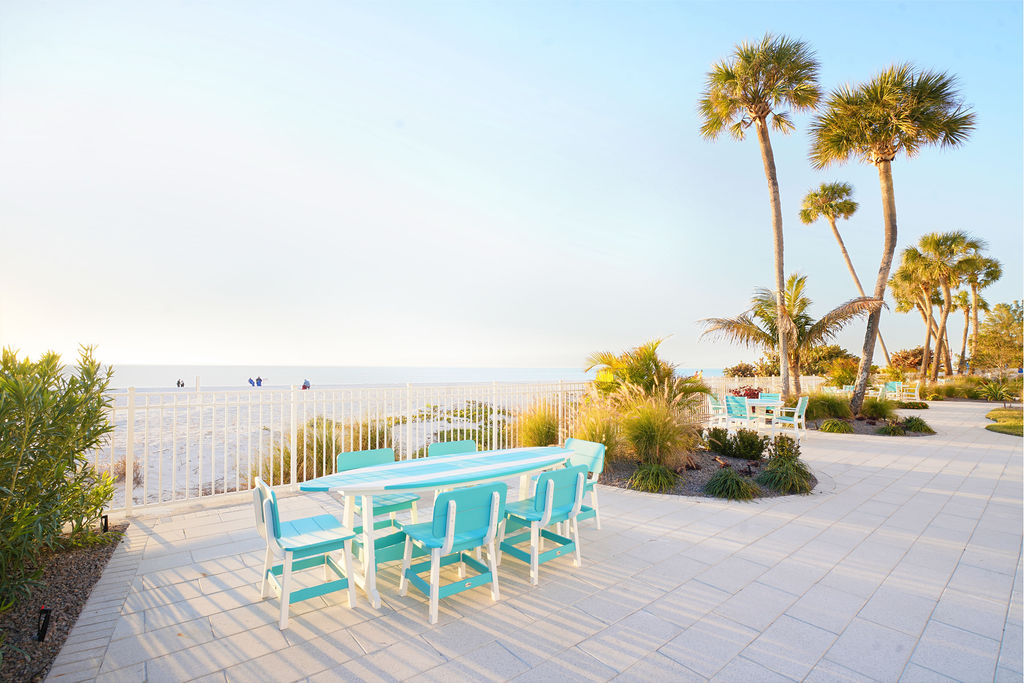 Additional seating available on the patio level of the condo, perfect for catching sunsets