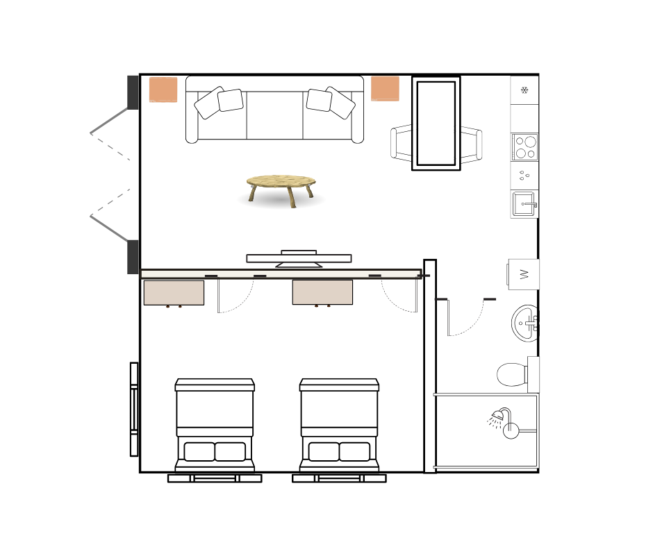 Floor plan of the apartment —Bright and inviting space, perfect for relaxation and fun gatherings!
