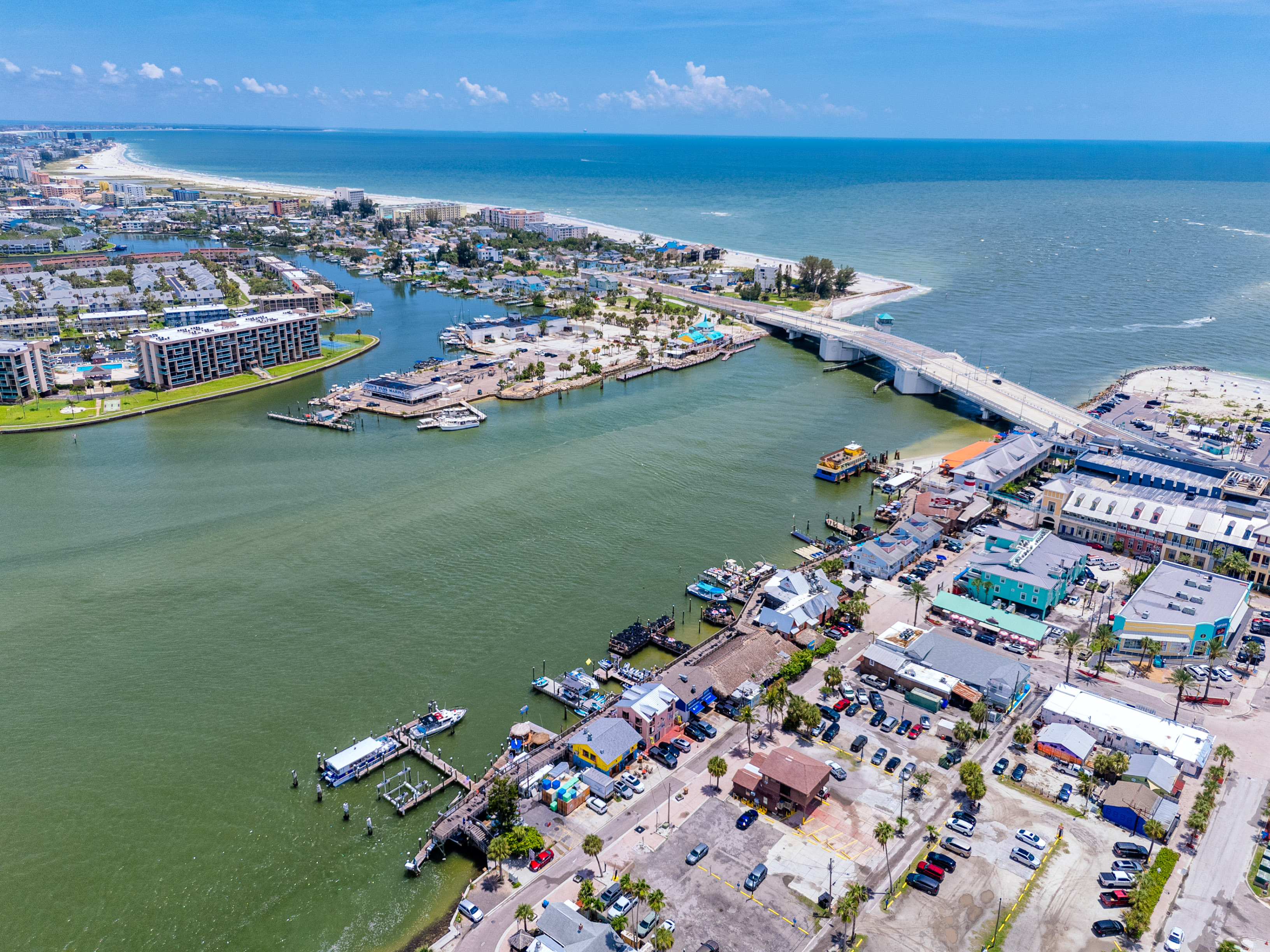 Johns Pass Aerial View into Treasure Island