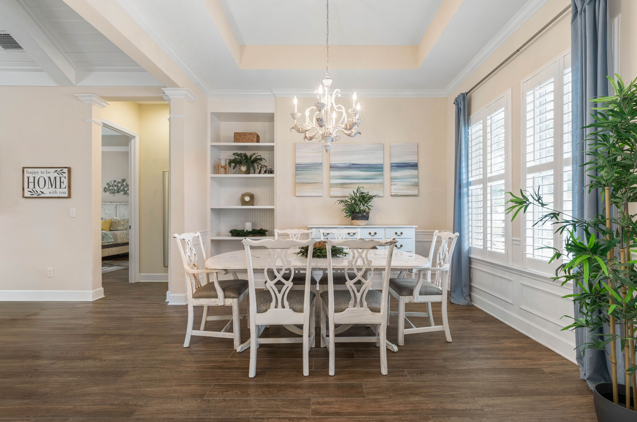 Gather under the chandelier for pancakes before the beach, come back sun-kissed for dinner and stories, and let this bright coastal dining room turn everyday meals into the kind of vacation moments everyone remembers.