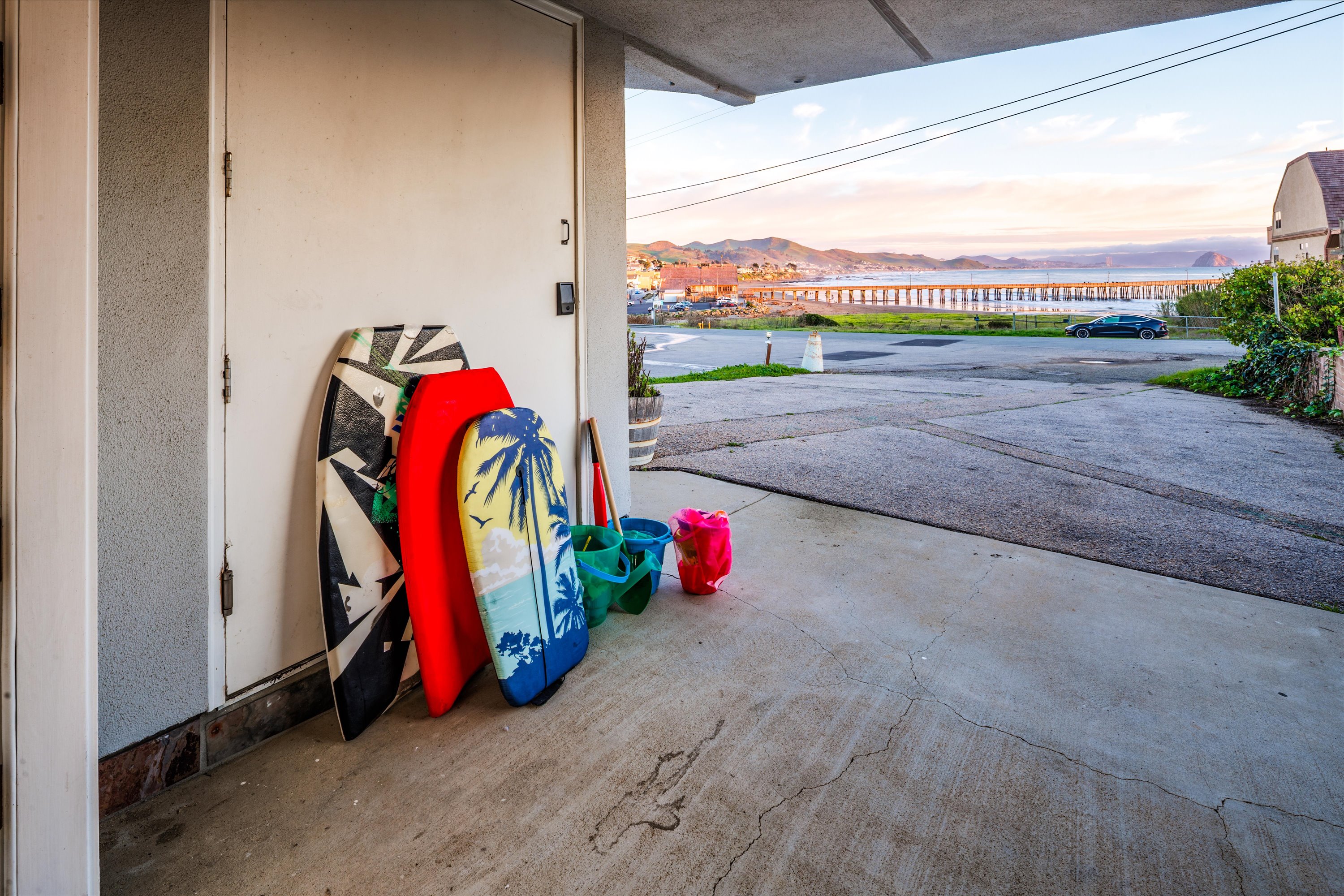 Boogie boards, sand castle toys, and shovels - everything you need to have a great day at the beach
