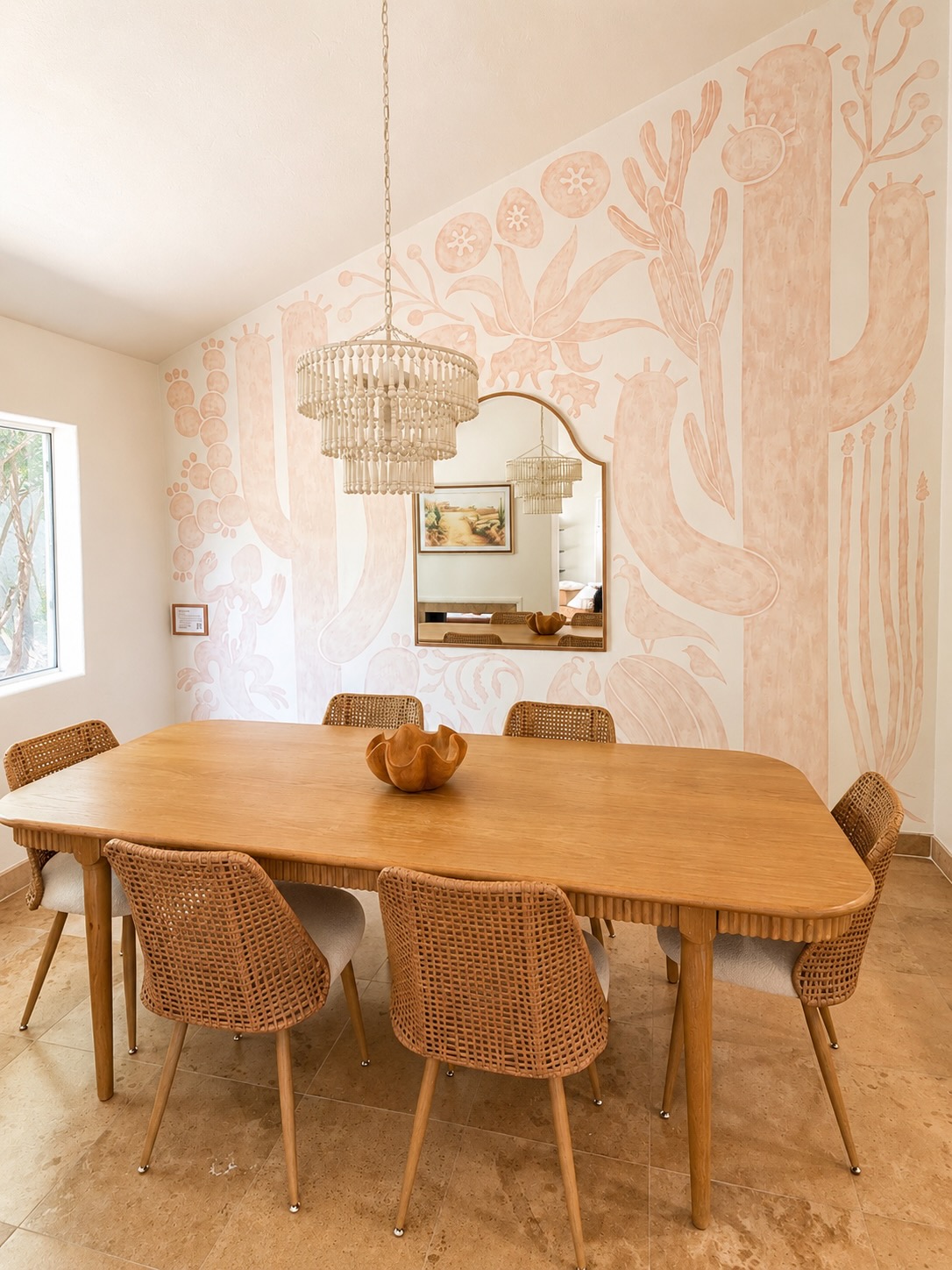 Dining Room With Desert Families Mural