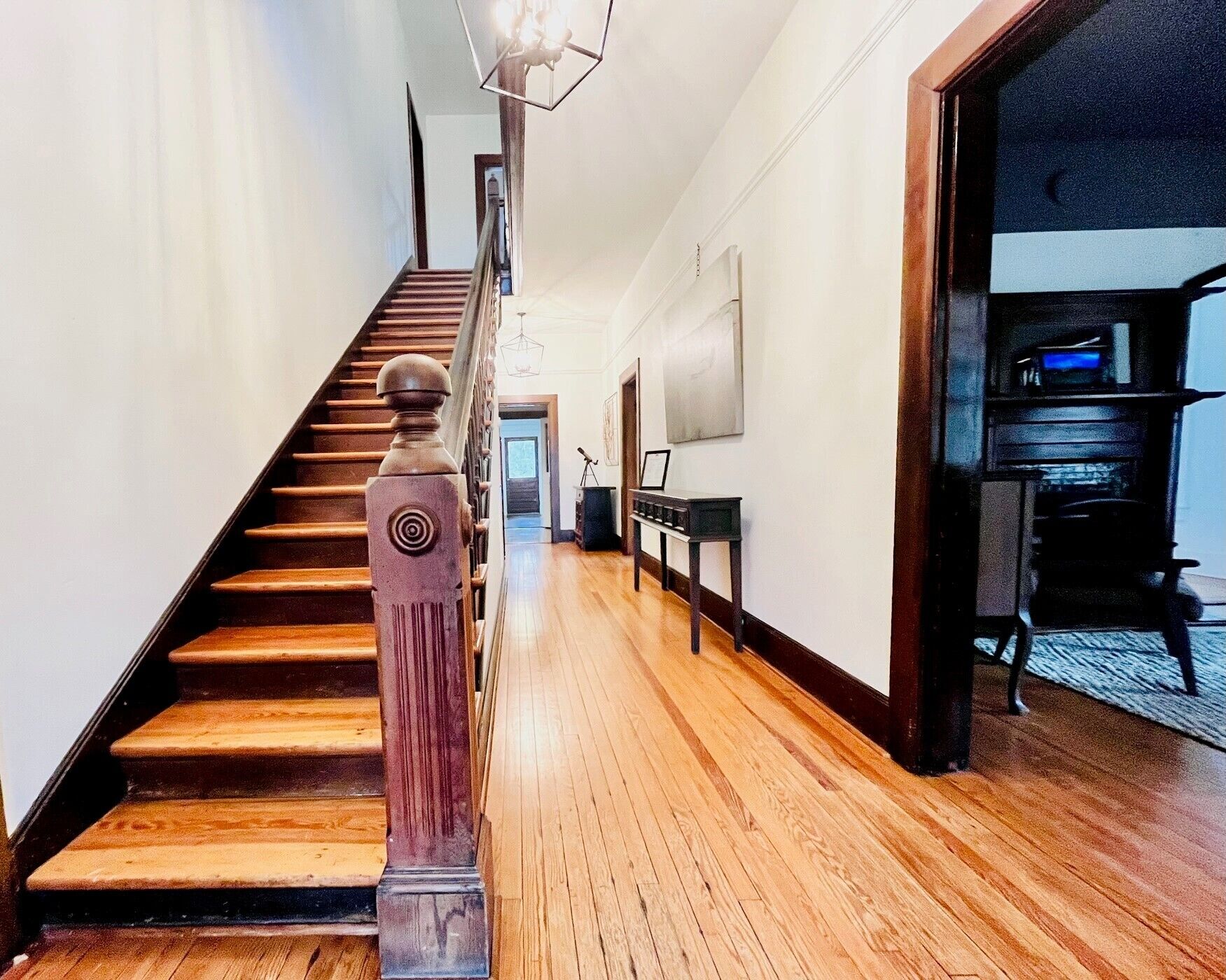Entering the house from the front door