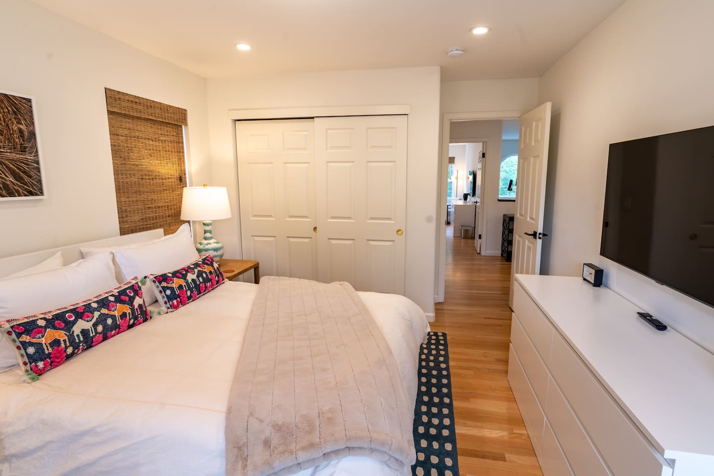Bedroom 2 with queen bed and smart TV