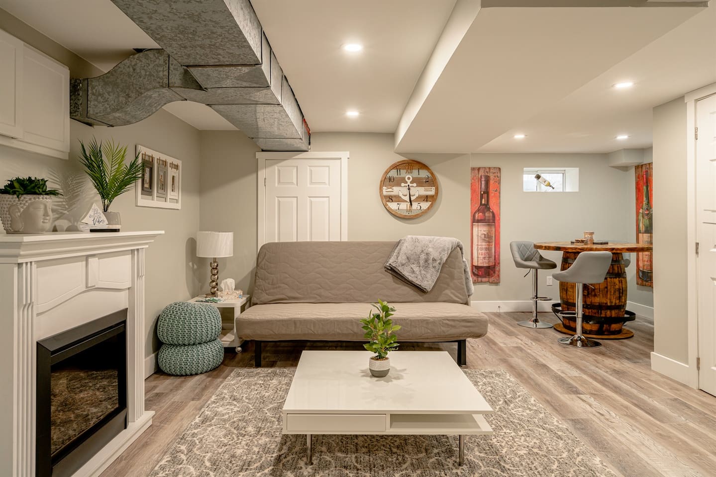 Lower Living and Sleeping Area with Futon