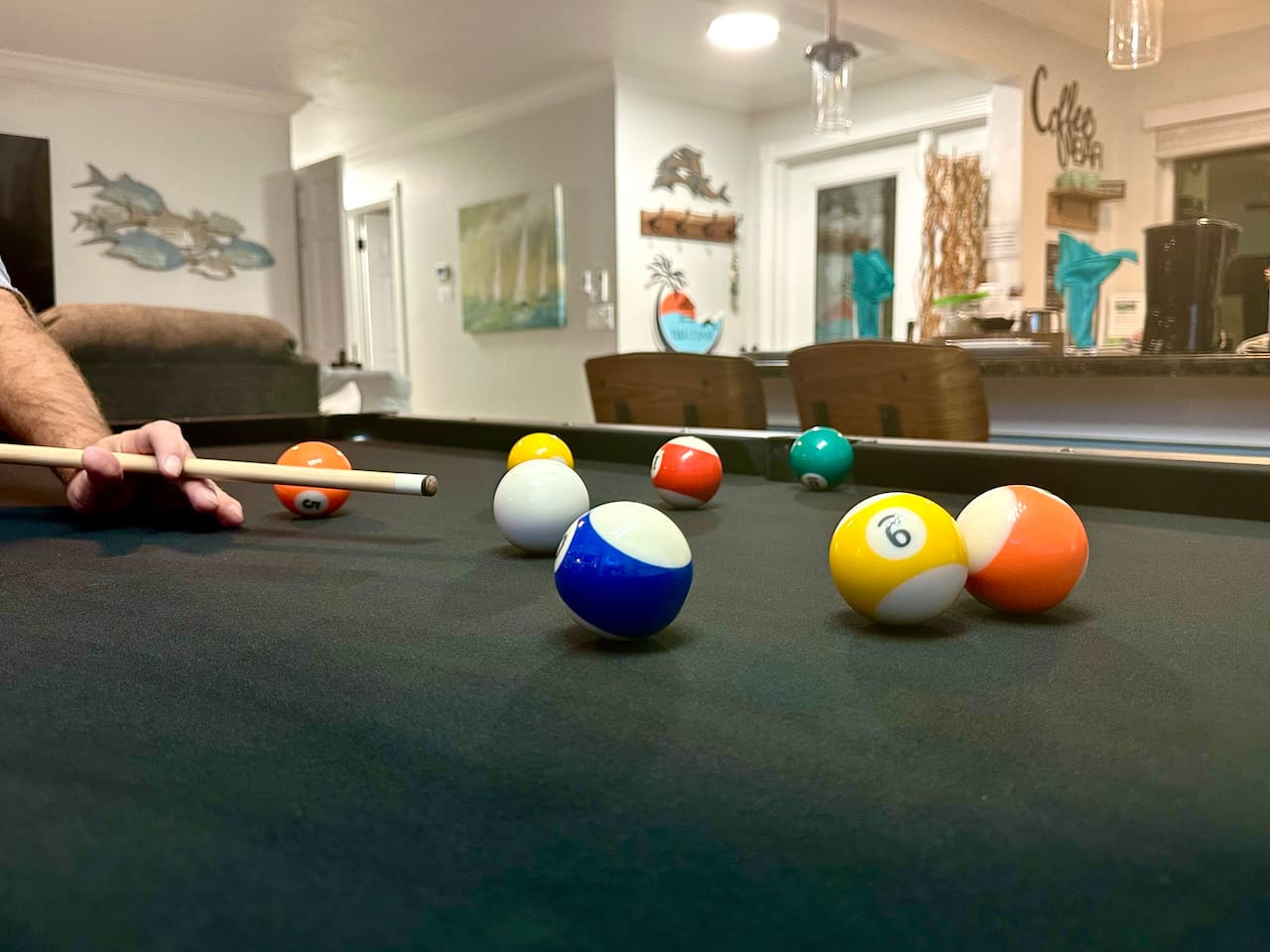 Full size pool table can be converted to pingpong or a dining table