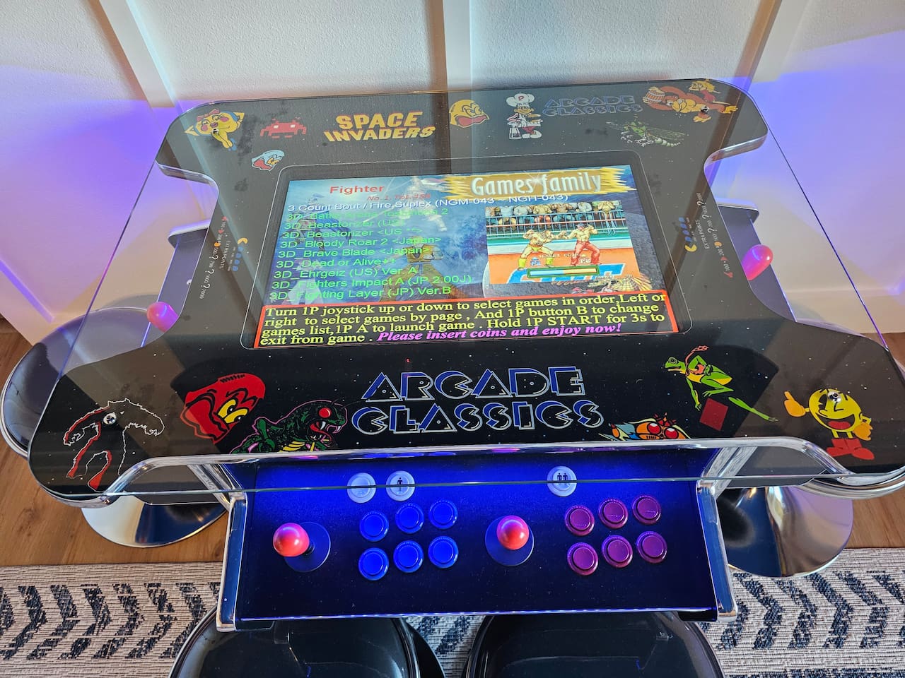 Classic arcade for friendly competition and rainy-day fun
