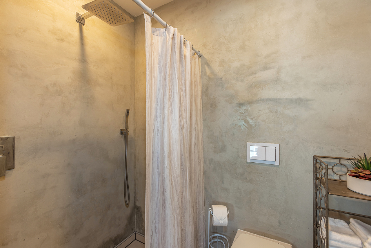 Open Shower with Rain Shower Head