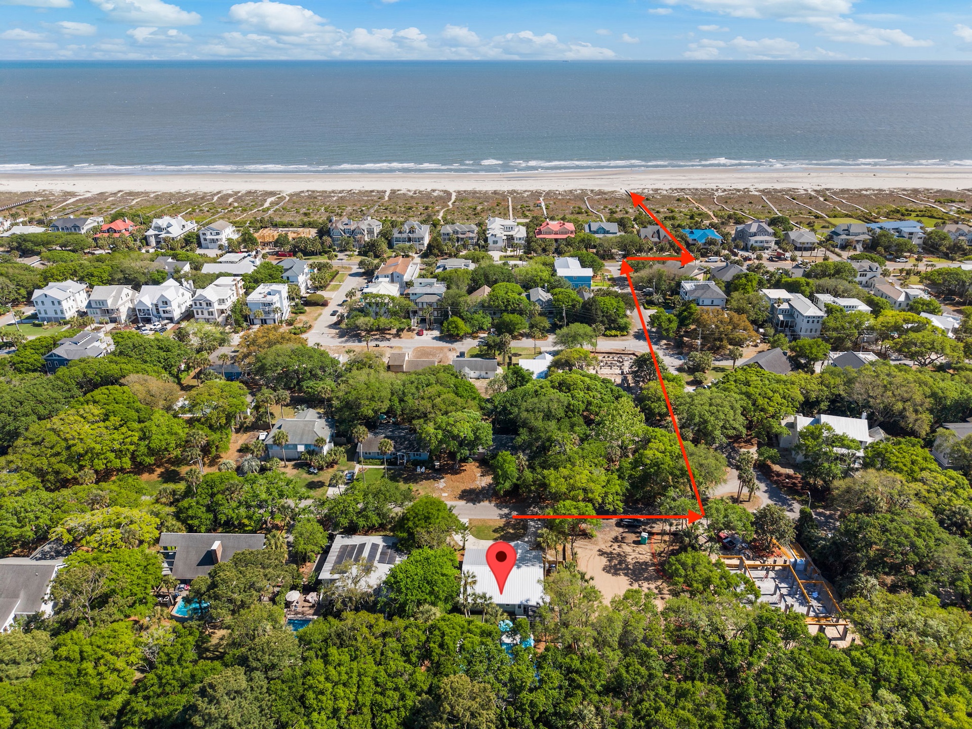 Aerial View And Short Walk To the Beach | IOP Escapes Beach Blessing | 3705 Hartnett Blvd, Isle of Palms SC
