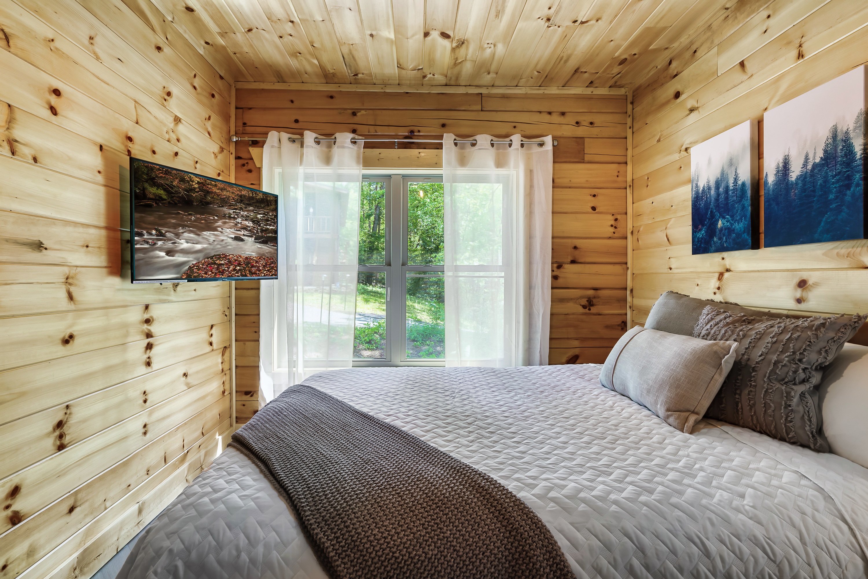 Our Smart TV allows you to stream your favorite shows or sports from the comfort of your bed.