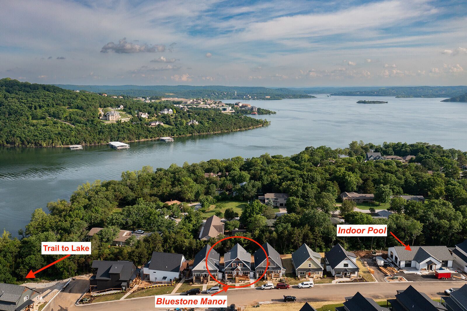 Bluestone Manor 3 doors down from Indoor Pool and close to trail to lake