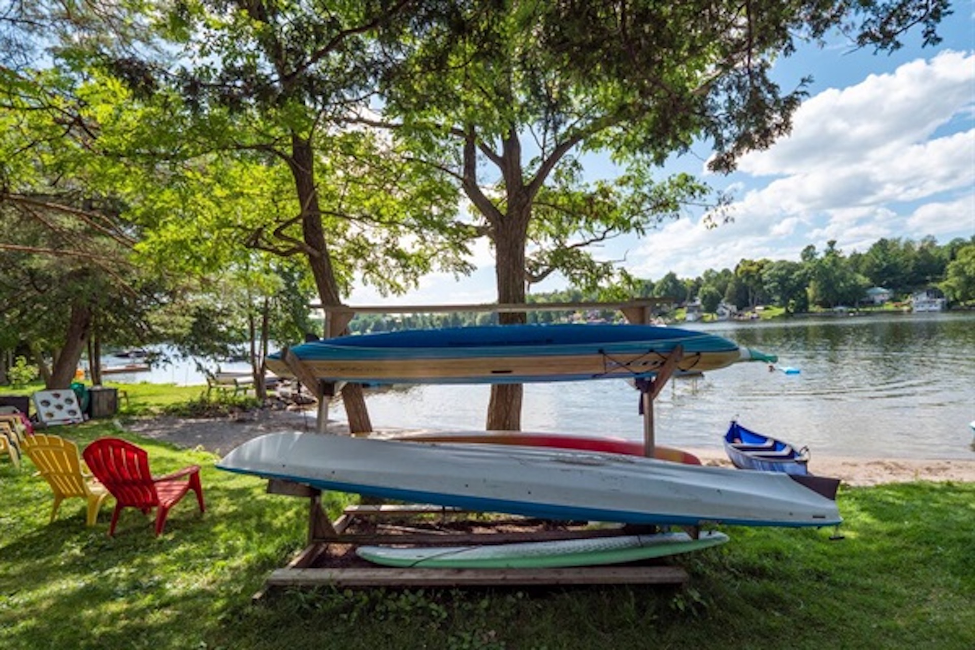 Boat by the waterfront near Paradise Escape