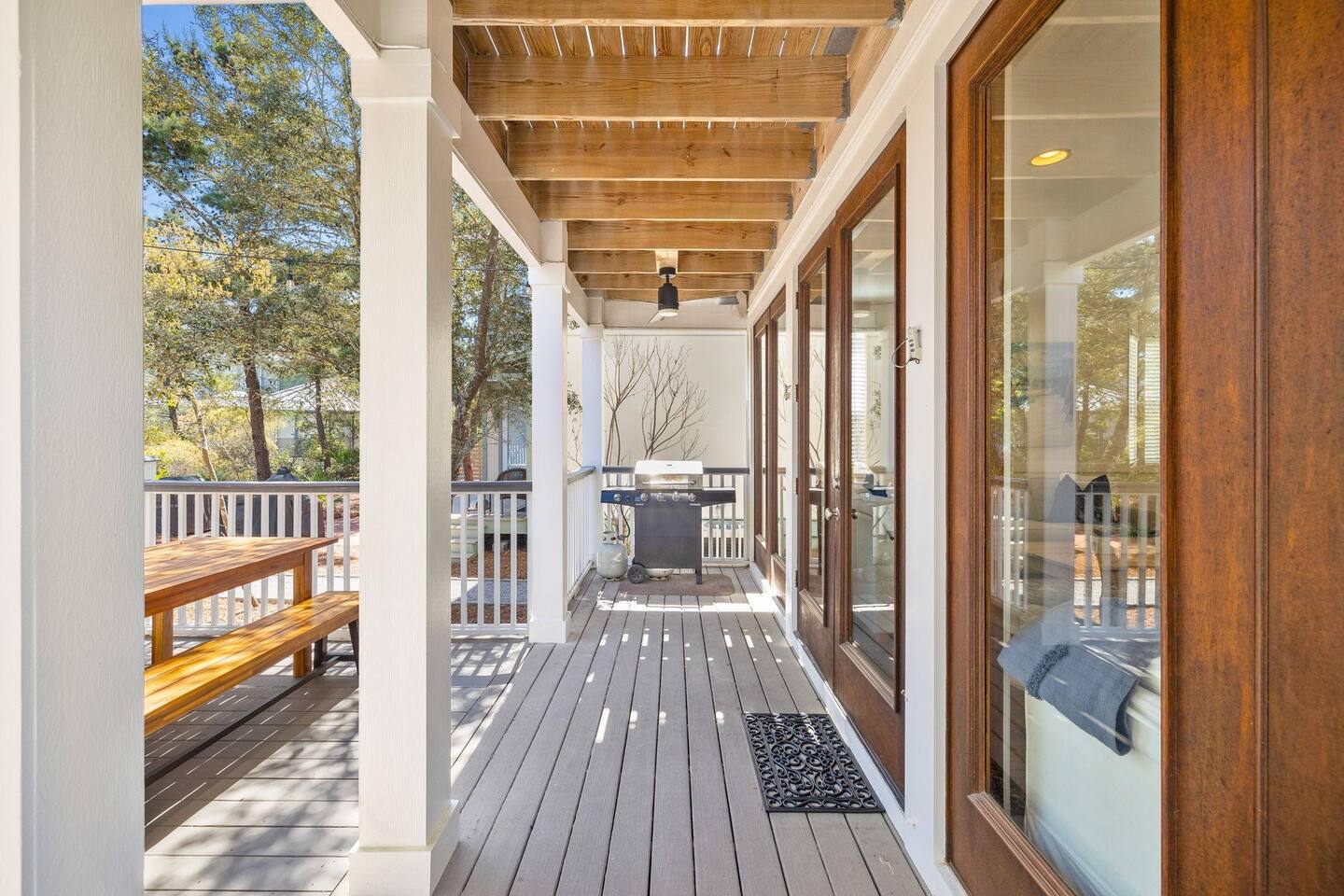 Perfect space to grill and eat on the back deck.