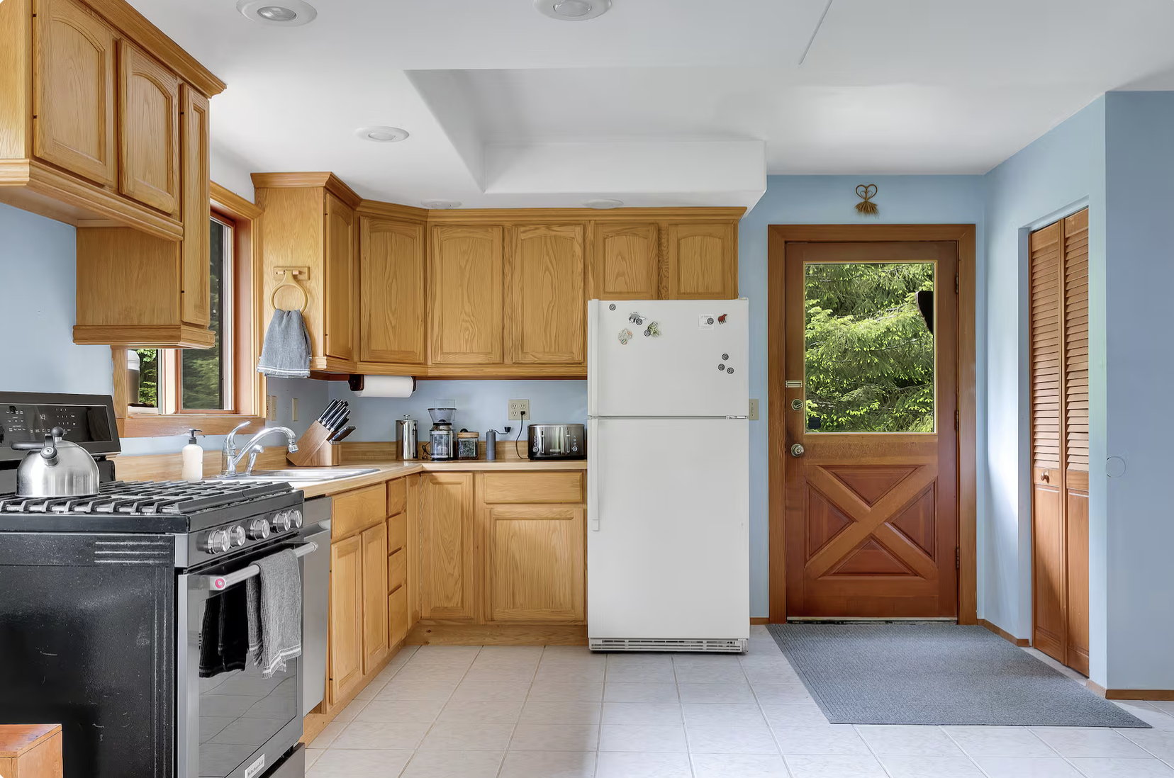 Our full kitchen has all the essentials you'll need during your stay