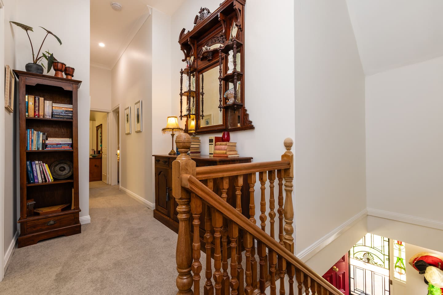 Upstairs Landing Old Charm Hallway upstairs with natural lighting skylight