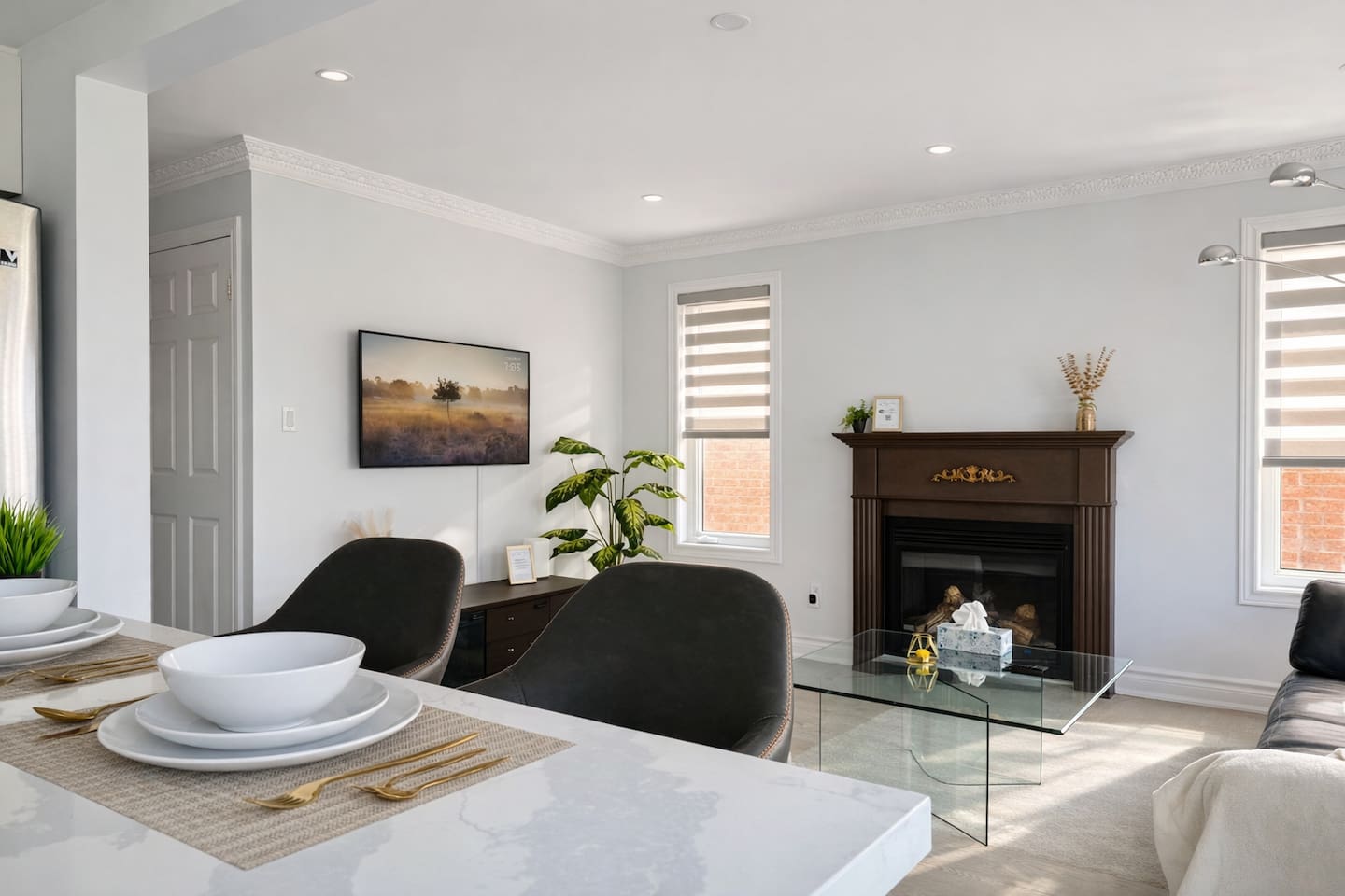 Living room with gas fireplace